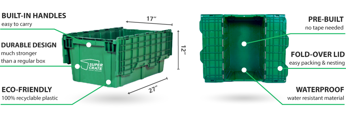 Rent Eco-Friendly Plastic Moving Boxes, Bins & Crates